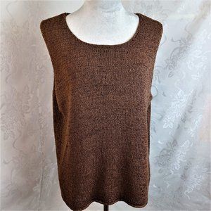 Coldwater Creek Brown Sweater Vest Size 1X